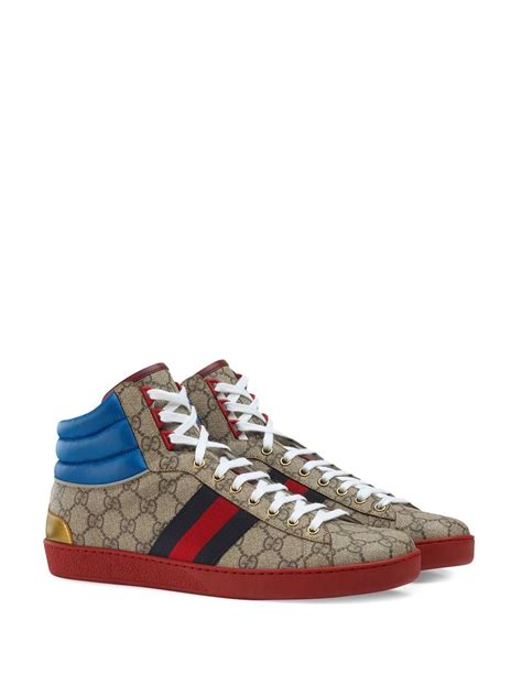 gucci men's ace gg high-top sneaker|Gucci signature high top sneaker.